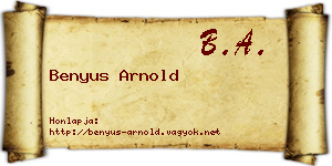 Benyus Arnold névjegykártya